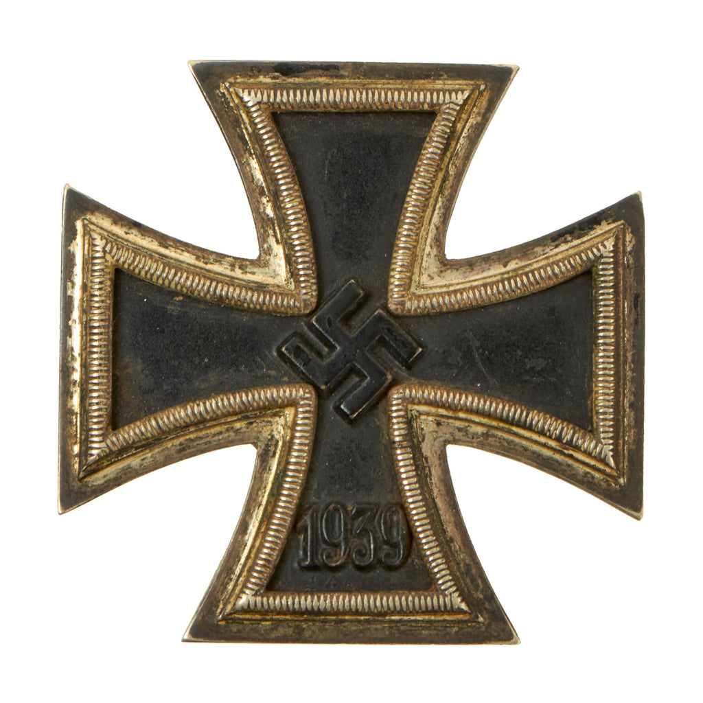 Original German WWII Iron Cross First Class 1939 EKI with Vertical Pinback by B. H. Mayer's Kunstprägeanstalt Original Items
