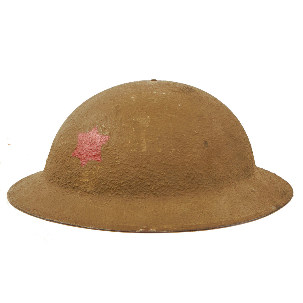 Original U.S. WWI 6th “Sight Seein’ Sixth” Division M1917 Doughboy Helmet with Original Paint and Liner Original Items