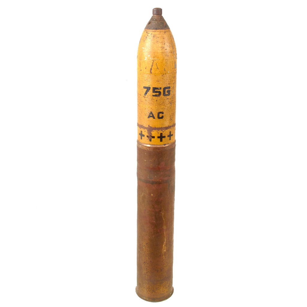Original U.S. WWI M1916 75mm Field Gun Round With Transit Fuze & Original Projectile Markings - Inert Original Items