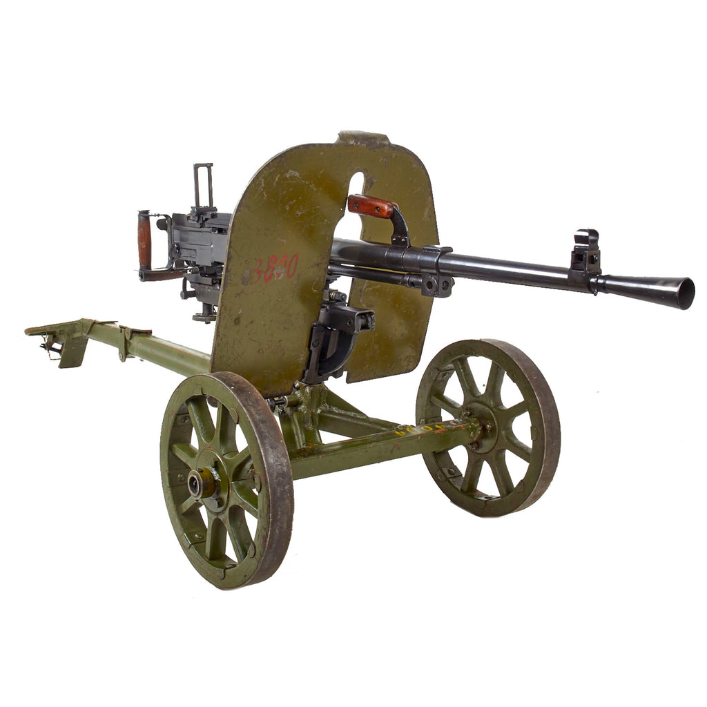 Original Soviet Polish Cold War 1954 Dated SGM WZ.43 Goryunov Display Machine Gun with Wheeled Mount and Accessories - Serial AB-0305 Original Items