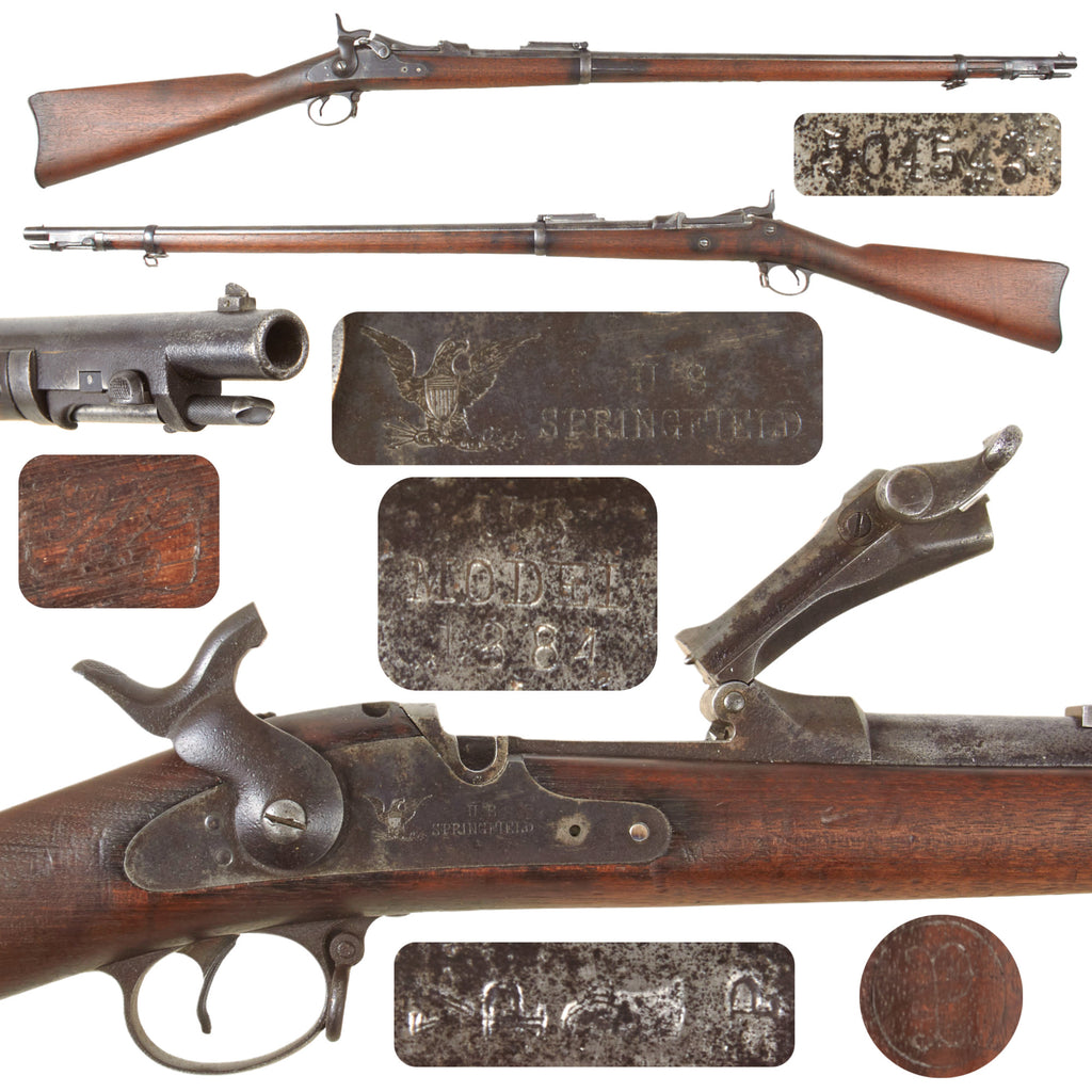 Original U.S. Springfield Trapdoor Model 1884 / 1888 Round Rod Bayonet Rifle Made in 1891 - Serial 504543 Original Items