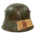 Original German WWI U.S. 32nd Division-Captured Splotch Camouflage-Painted M16 Stahlhelm Helmet Sent Home by Distinguished Service Cross & Croix de Guerre Recipient Sergeant Ted Gariepy - Outstanding Original Items
