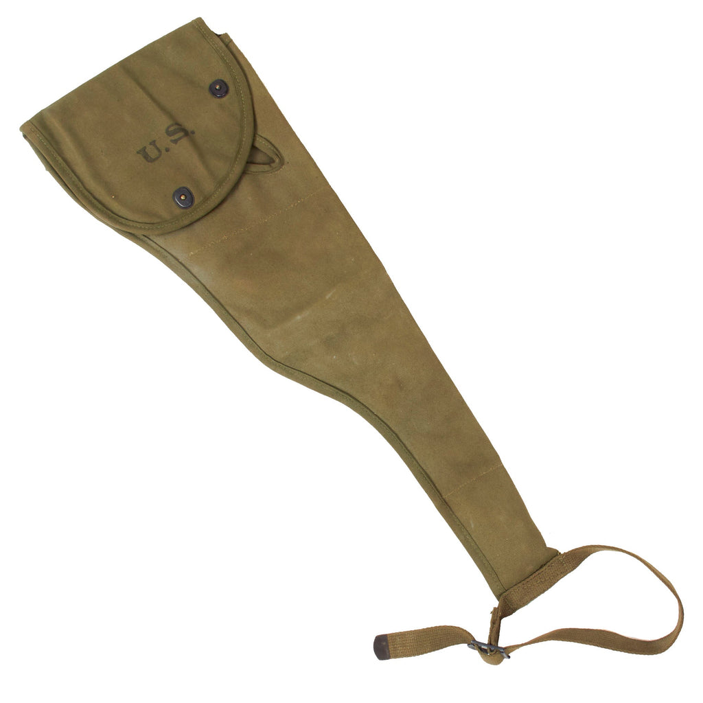 Original U.S. WWII M1A1 Carbine Canvas Paratrooper Jump Case Scabbard by Harian - Dated 1944 Original Items