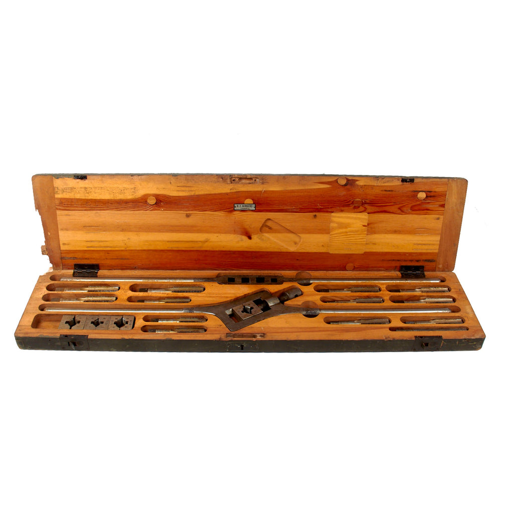 Original German WWII 22mm Tap & Die Set in Original Transit Case by H.F. Schnicke of Chemnitz - Dated 1939 Original Items