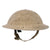 Original British WWII South African Manufactured Desert Tan Brodie MkII Steel Helmet with Drilled Holes for Net & Liner by Jager Rand - Dated 1940