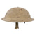 Original British WWII South African Manufactured Desert Tan Brodie MkII Steel Helmet with Drilled Holes for Net & Liner by Jager Rand - Dated 1940