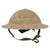 Original British WWII South African Manufactured Desert Tan Brodie MkII Steel Helmet with Drilled Holes for Net & Liner by Jager Rand - Dated 1940