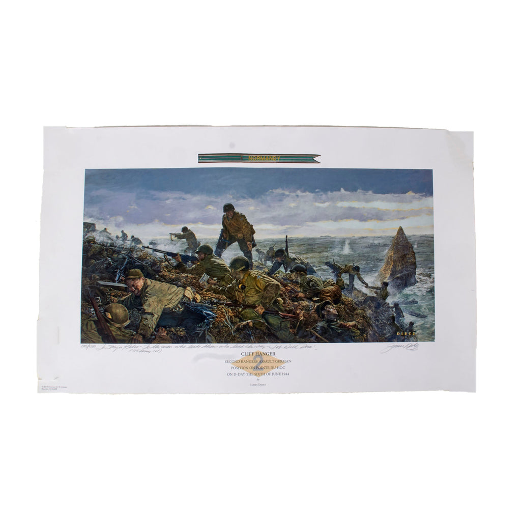 Original Signed Limited Edition Print: “Cliff Hanger ” by James Dietz Signed Presented to Sergeant Major Kelso with Certificate of Authenticity - 19 x 31” - 1385/1500 Original Items