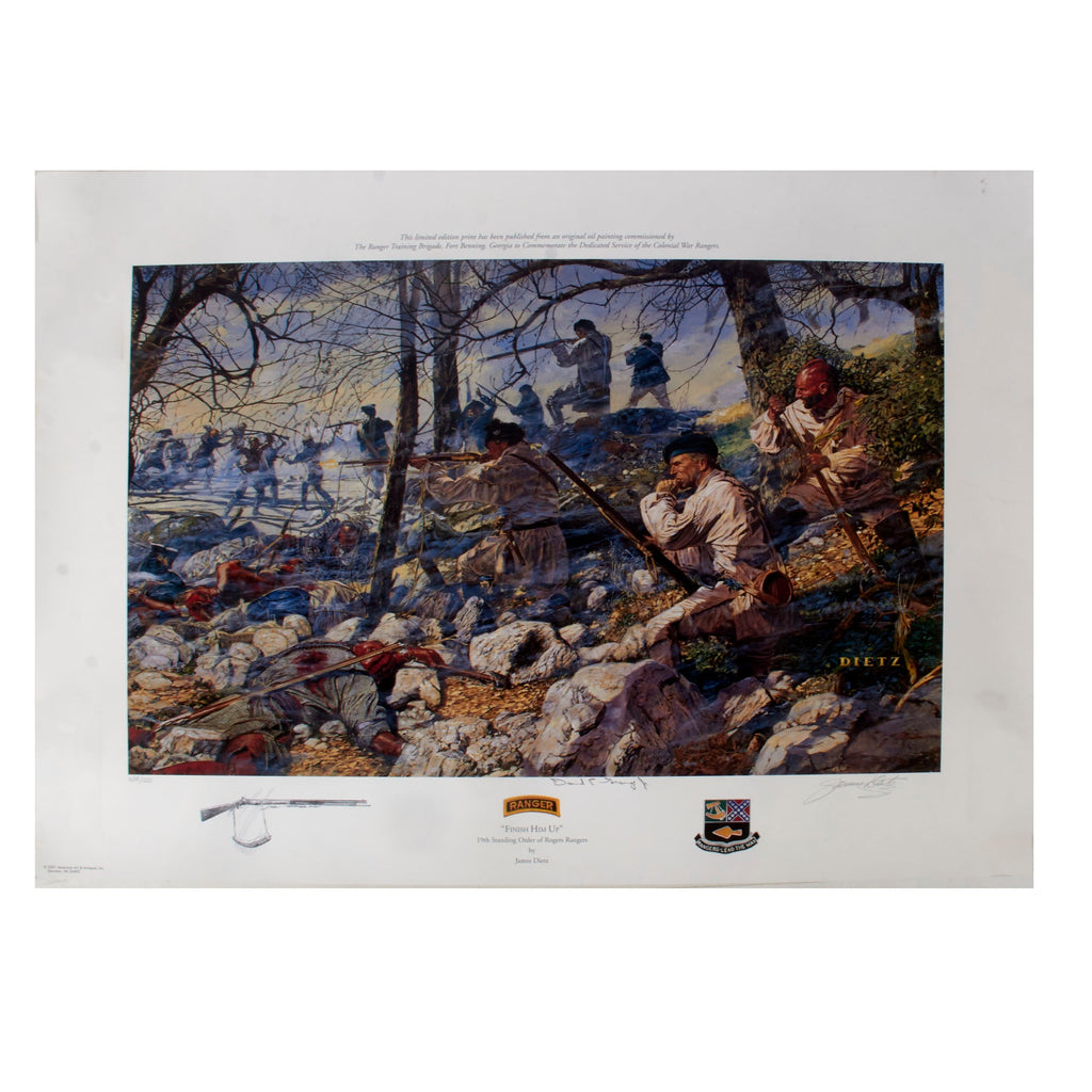 Original Signed Limited Edition Print: “Finish Him Up” by James Dietz Signed by Ranger David E. Grange Jr. - 23 x 31½” - 636/1000 Original Items