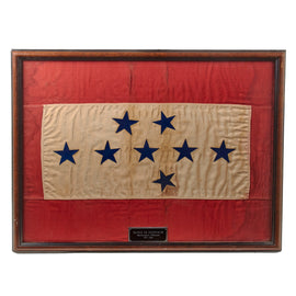 Original U.S. WWI Framed Son in Service Flag for Washington, Missouri with 8 Stars 24 x 30”