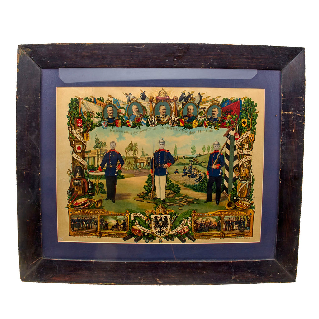 Original Imperial German Pre-WWI 3rd Thuringian Infantry Regiment No. 71 Hand-Painted Portraits of Soldier Original Items