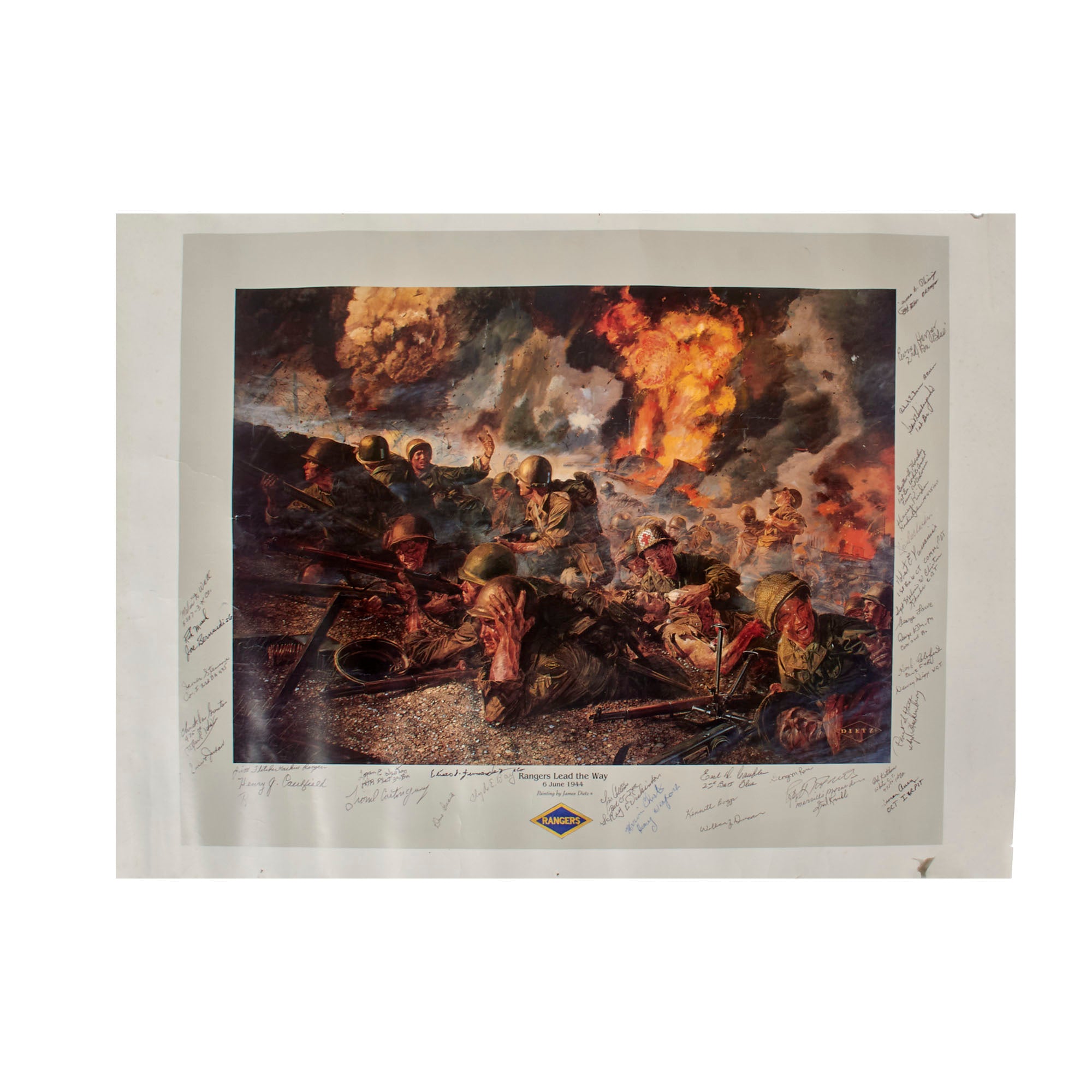 Original Signed Print: “Rangers Lead the Way 6 June 1944” by James