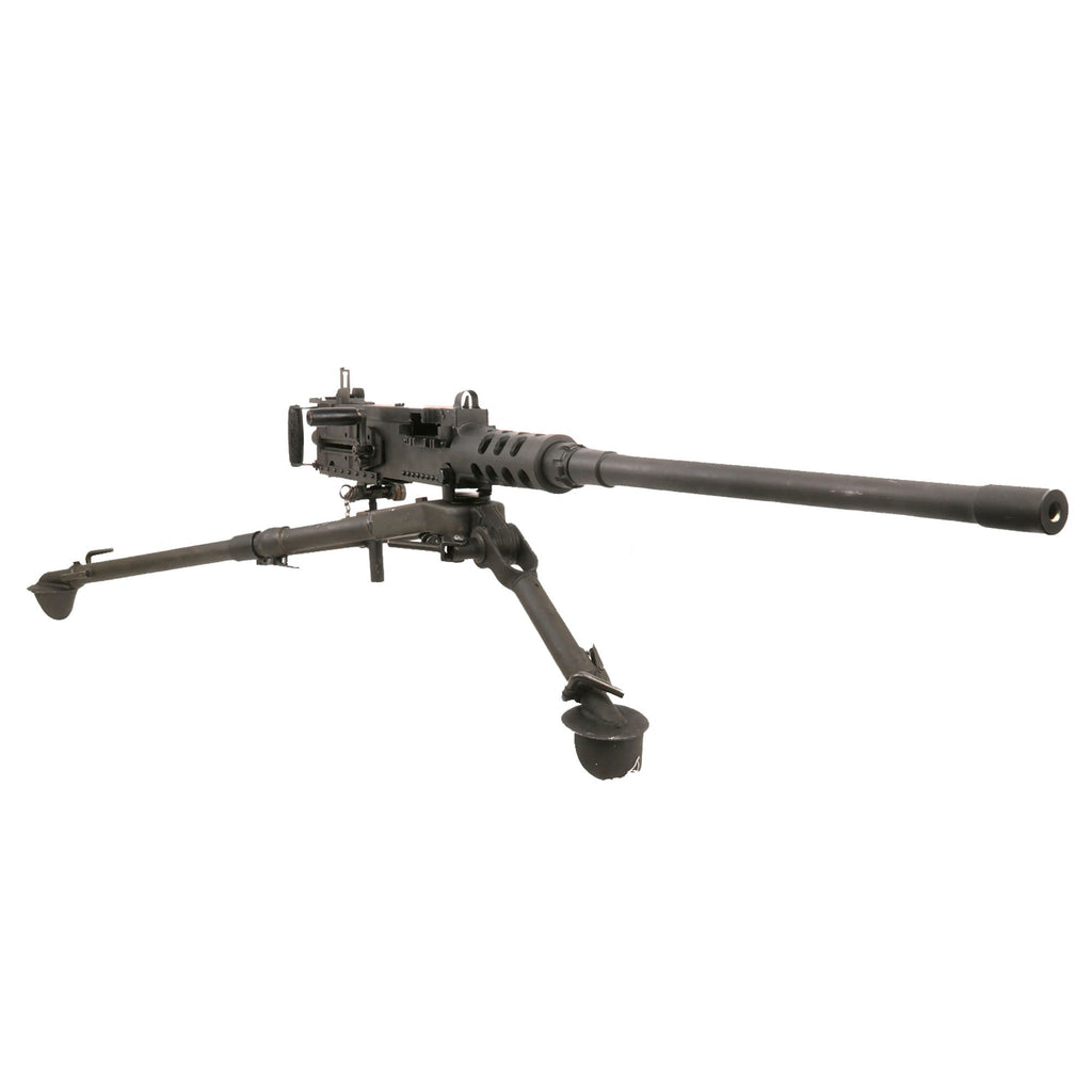 Original U.S. WWII Type M2HB Browning .50 Caliber “Ma Deuce” Display Machine Gun with Early M3 Tripod, USGI T&E, and Replica Pintle Original Items