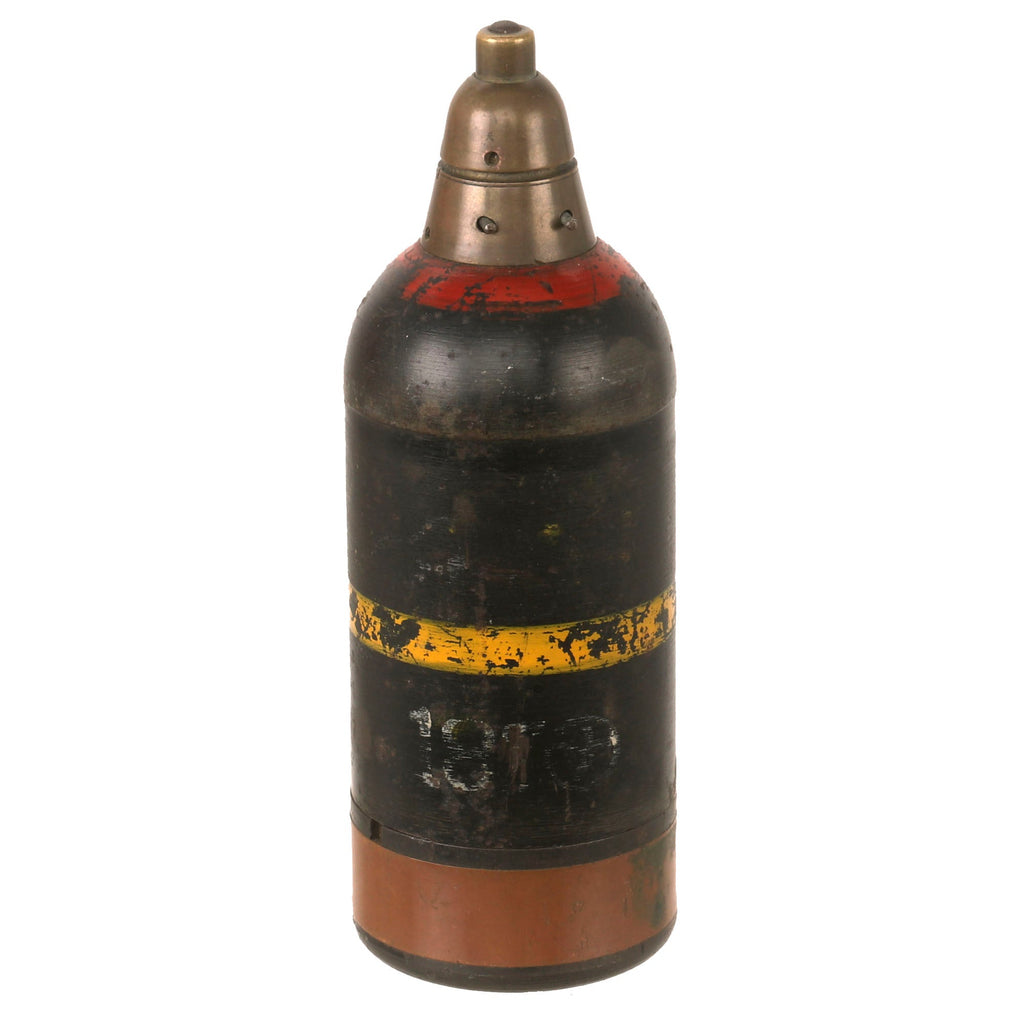 Original Japanese WWII Type 89 Knee Mortar 50mm Grenade Discharger Inert Round - Dated 1943 Original Items