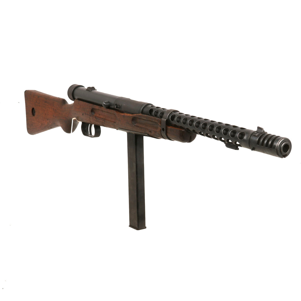 Original WWII Italian Beretta MP38A Ventilated Barrel Jacket SMG with Bayonet Lug and Correct Magazine Original Items
