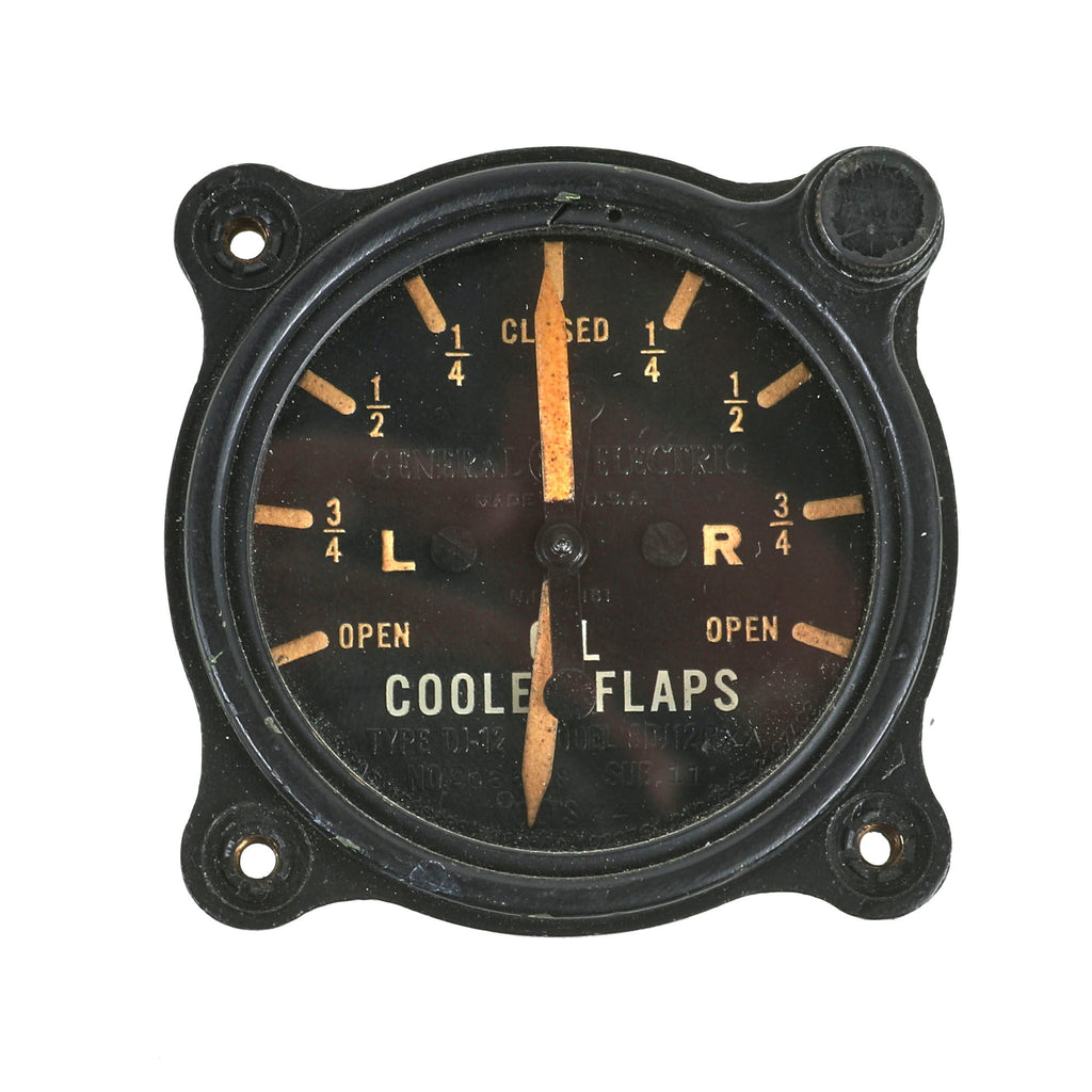 Original U.S. WWII Lockheed P-38 Cooler Flaps Gauge by General Electric Original Items