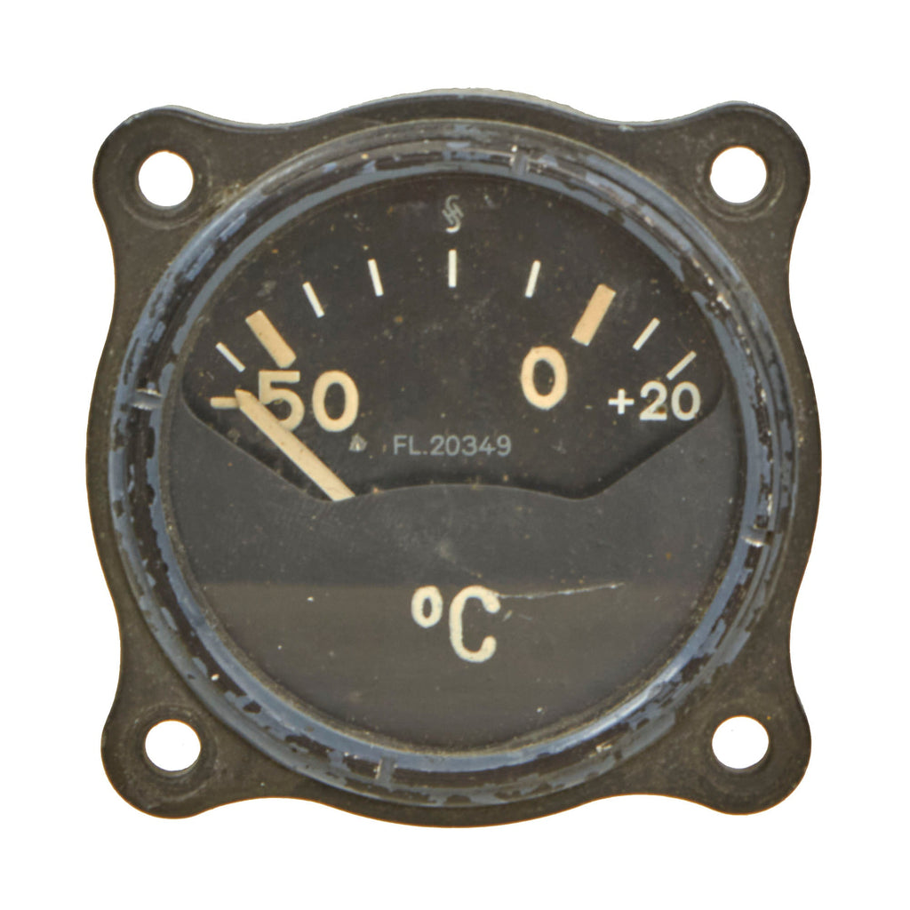 Original German WWII Luftwaffe Aircraft External Temperature Gauge with Intact Plug by Siemens & Halske AG - Fl. 20349 Original Items