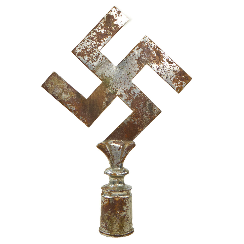 Original German WWII NSDAP National Socialist Party Nickel Plated Brass Flag Pole Finial Original Items
