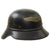 Original German WWII M38 Luftschutz Beaded Gladiator Air Defense Helmet with Single Piece Shell, Liner, and Chinstrap Original Items