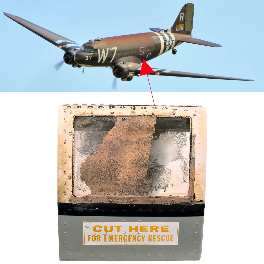 Original U.S. WWII Douglas C-47 Skytrain Auxiliary Exit Window Original Items
