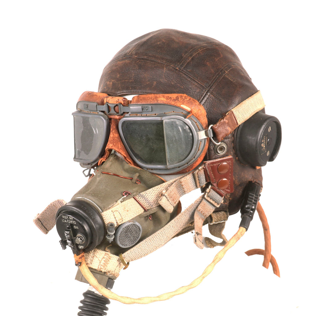 Original British WWII RAF Type C Leather Flying Helmet with Mk