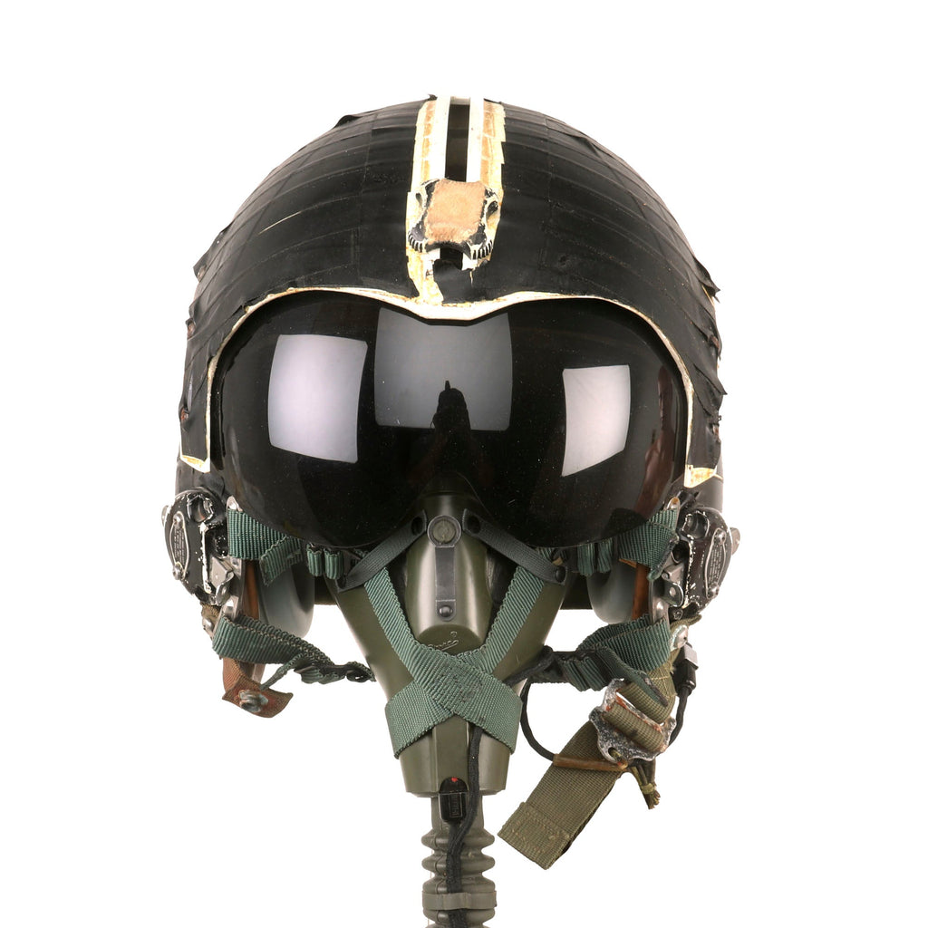 Original U.S. Vietnam War Era “Blacked Out” HGU-26/P Flight Helmet with Dual Visor and Oxygen Mask by Sierra Engineering Original Items