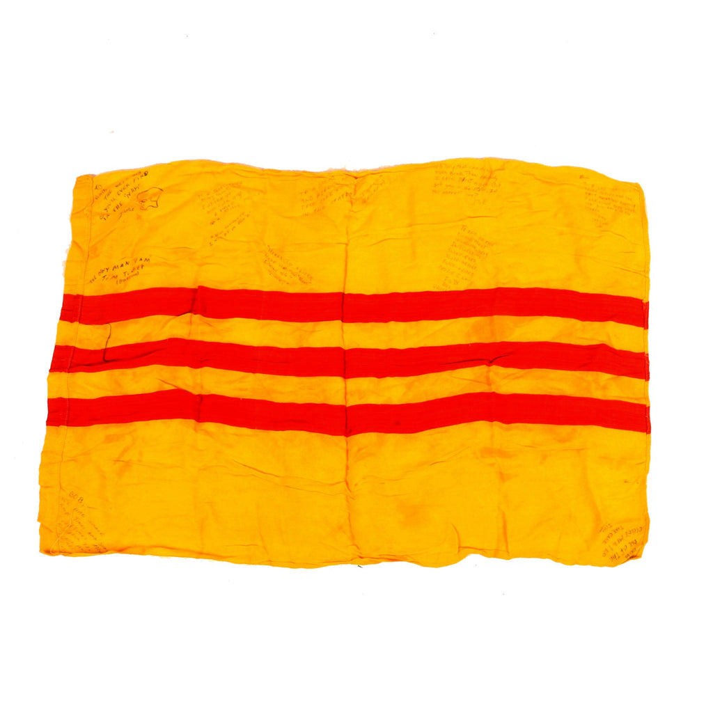 Original Vietnam War Pre 1975 U.S. Marine Captured & Signed Flag of South Vietnam - 22 x 32” Original Items