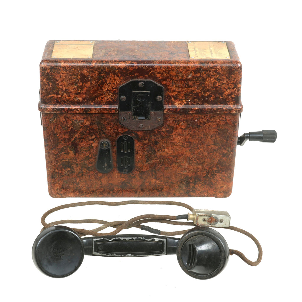 Original German WWII FF33 Field Telephone by Mikrofona Brüder Knotek - Dated 1941 - Feldfernsprecher 33 Original Items
