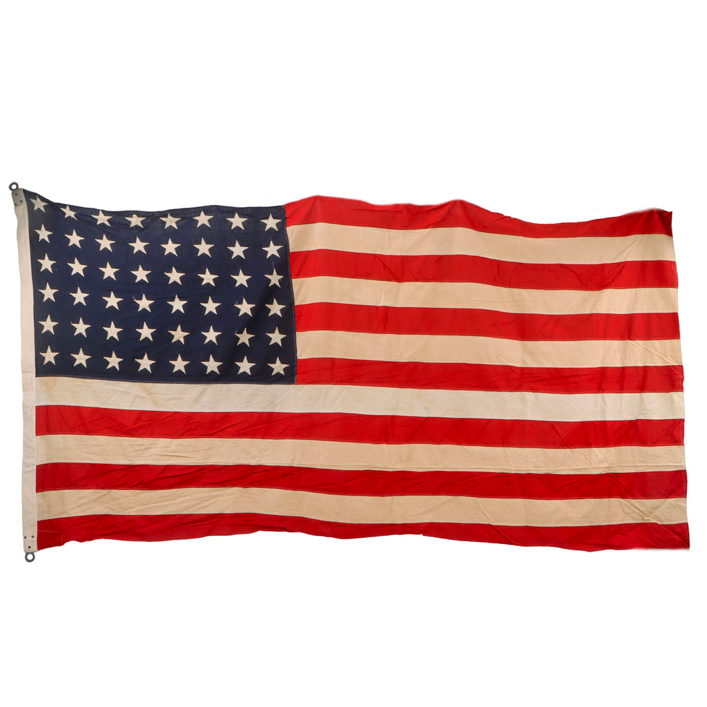 Original U.S. WWII 48 Star National “Boat” Flag - 5 Feet x 9 1/2 Feet