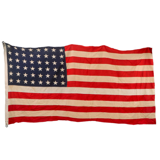 Original U.S. WWII 48 Star National “Boat” Flag - 5 Feet x 9 1/2 Feet Original Items