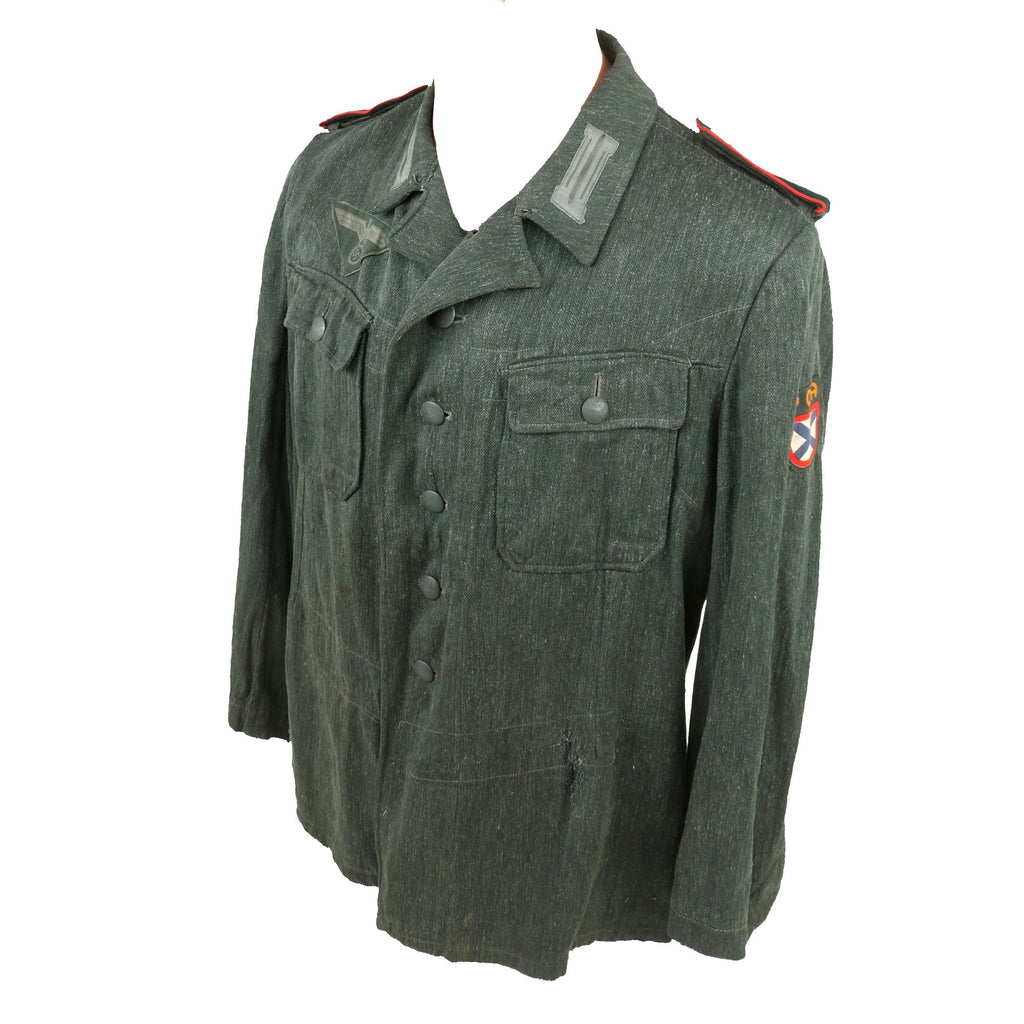 Original German WWII Heer Army Don Cossack Foreign Volunteer HBT Drilljacke Tunic with POA Soviet Liberation Army Patch Original Items
