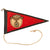 Original German WWII NSKK Vehicle Staff Car Pennant Flag with Faux Leather Trim - 6 ⅝" x 12" Original Items