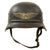 Original German WWII Luftschutz Civil Air Defense Beaded M35 Helmet with 56cm Liner & Chinstrap - marked EF64 Original Items