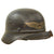 Original German WWII Luftschutz Civil Air Defense Beaded M35 Helmet with 56cm Liner & Chinstrap - marked EF64 Original Items