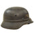 Original German WWII Luftschutz Civil Air Defense Beaded M35 Helmet with 56cm Liner & Chinstrap - marked EF64 Original Items