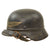 Original German WWII Luftschutz Civil Air Defense Beaded M35 Helmet with 56cm Liner & Chinstrap - marked EF64 Original Items