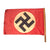Original German WWII NSDAP Small National Political Flag on Pole - 14 1/2" x 22" Original Items