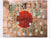 Original Japanese WWII Hand-Painted Silk Good Luck Flag with Painted Samurai & Page of Translations - 29 x 33” Original Items