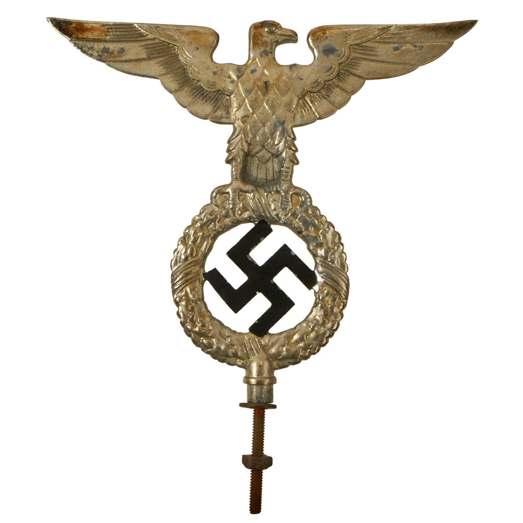 Original German WWII NSDAP National Socialist Party First Pattern Flag Pole Finial "Topper" - Plated Alloy Original Items