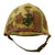Original U.S. WWII / Korean War USMC M1 Helmet Complete with Westinghouse Liner and USMC Blue Anchor Cover Original Items