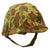 Original U.S. WWII / Korean War USMC M1 Helmet Complete with Westinghouse Liner and USMC Blue Anchor Cover Original Items