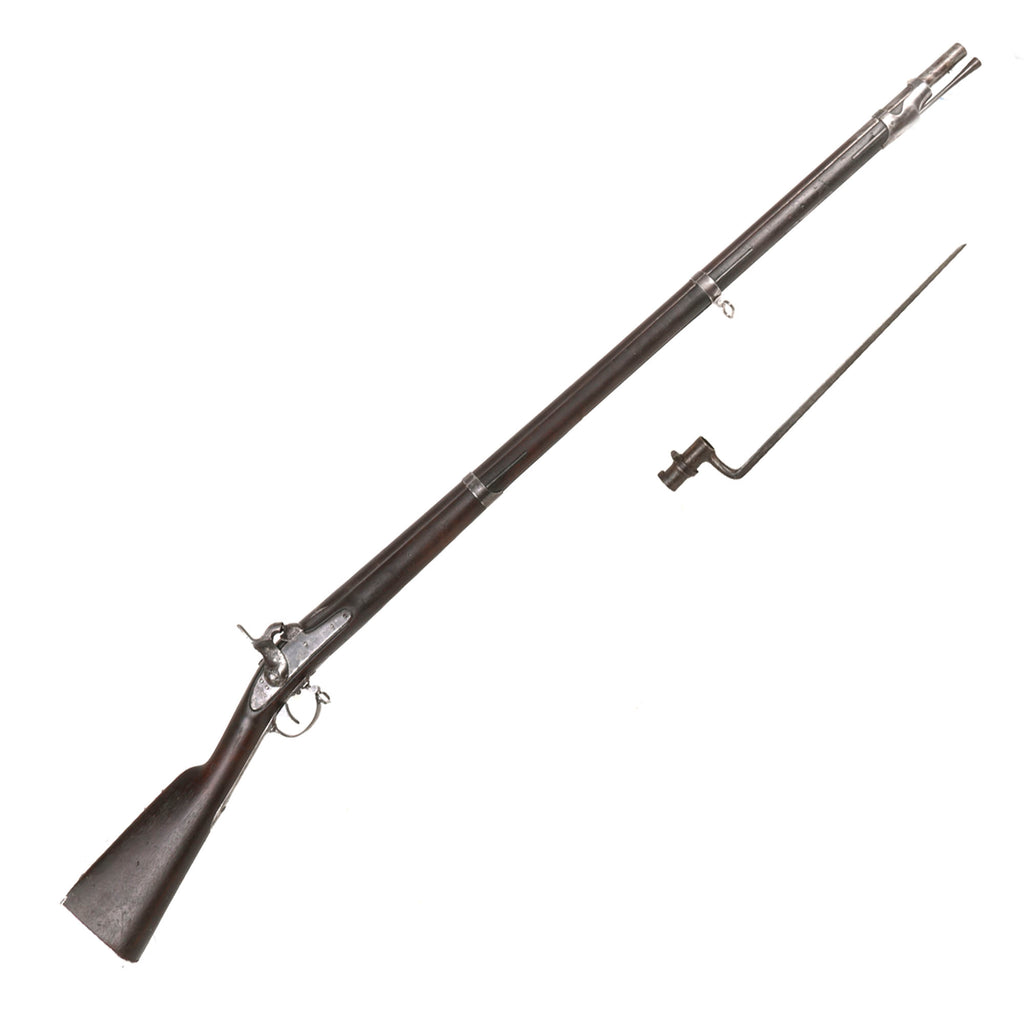 Original U.S. Civil War Era Springfield Model 1842 Percussion Musket by Springfield Arsenal with Socket Bayonet - Dated 1844 Original Items