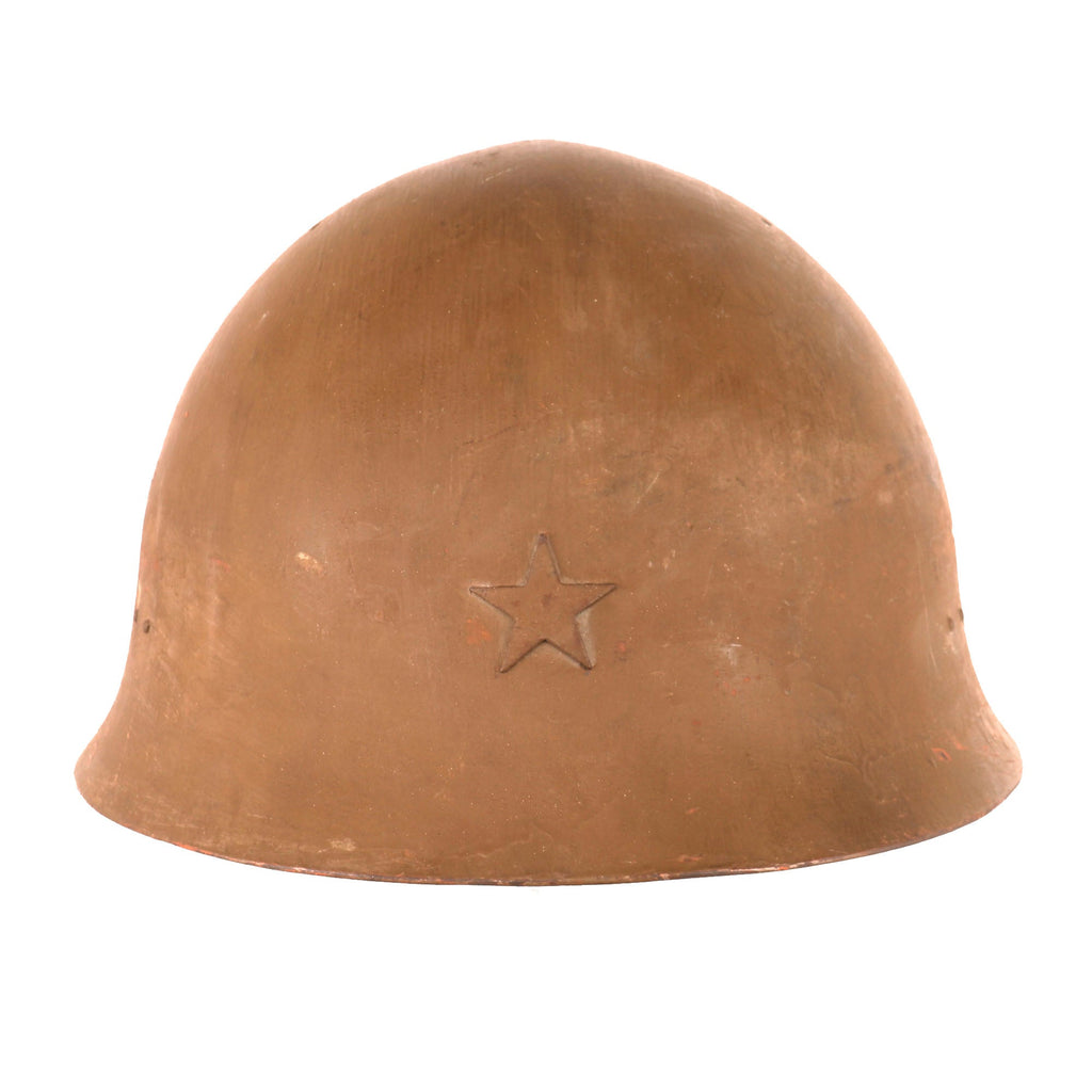 Original Japanese WWII Type 90 Army Helmet with Complete Liner and Chinstrap - Tetsubo Original Items
