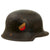 Original German WWII M34 Square Dip Luftwaffe Fire Brigade Crash Crew Helmet with Double Decals - Size 58 Original Items