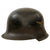 Original German WWII M34 Square Dip Luftwaffe Fire Brigade Crash Crew Helmet with Double Decals - Size 58 Original Items
