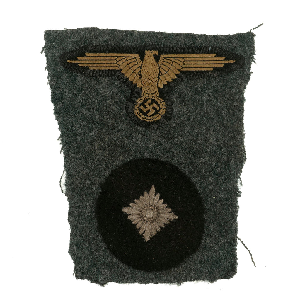 Original German WWII Waffen SS EM/NCO Left Sleeve Eagle Insignia with SS-Oberschütze Rank Pip - Uniform Cut Out Original Items