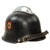 Original German WWII M34 Square Dip All Aluminum Double Decal Fire Police Helmet with 56cm Liner & Chinstrap - Feuerwehr Original Items