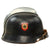 Original German WWII M34 Square Dip All Aluminum Double Decal Fire Police Helmet with 56cm Liner & Chinstrap - Feuerwehr Original Items