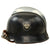 Original German WWII M34 Square Dip All Aluminum Double Decal Fire Police Helmet with 56cm Liner & Chinstrap - Feuerwehr Original Items