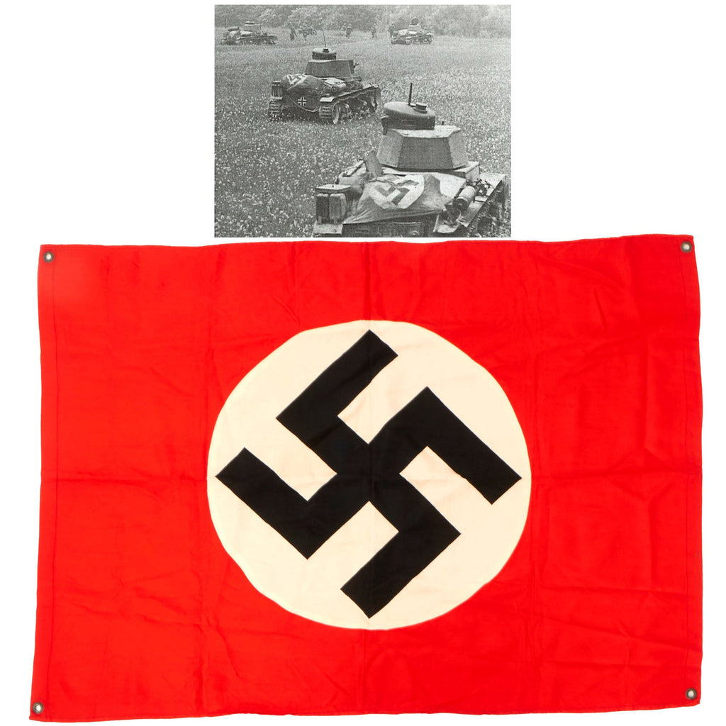 Original German WWII Panzer Tank and Vehicle Identification Flag - 28" x 38" Original Items